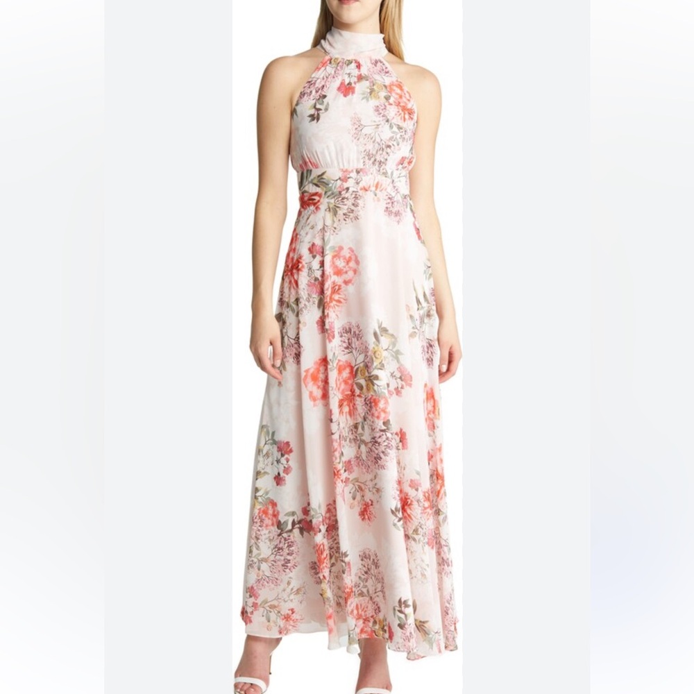 NWT ELIZA J FLORAL HALTER DRESS 🤍